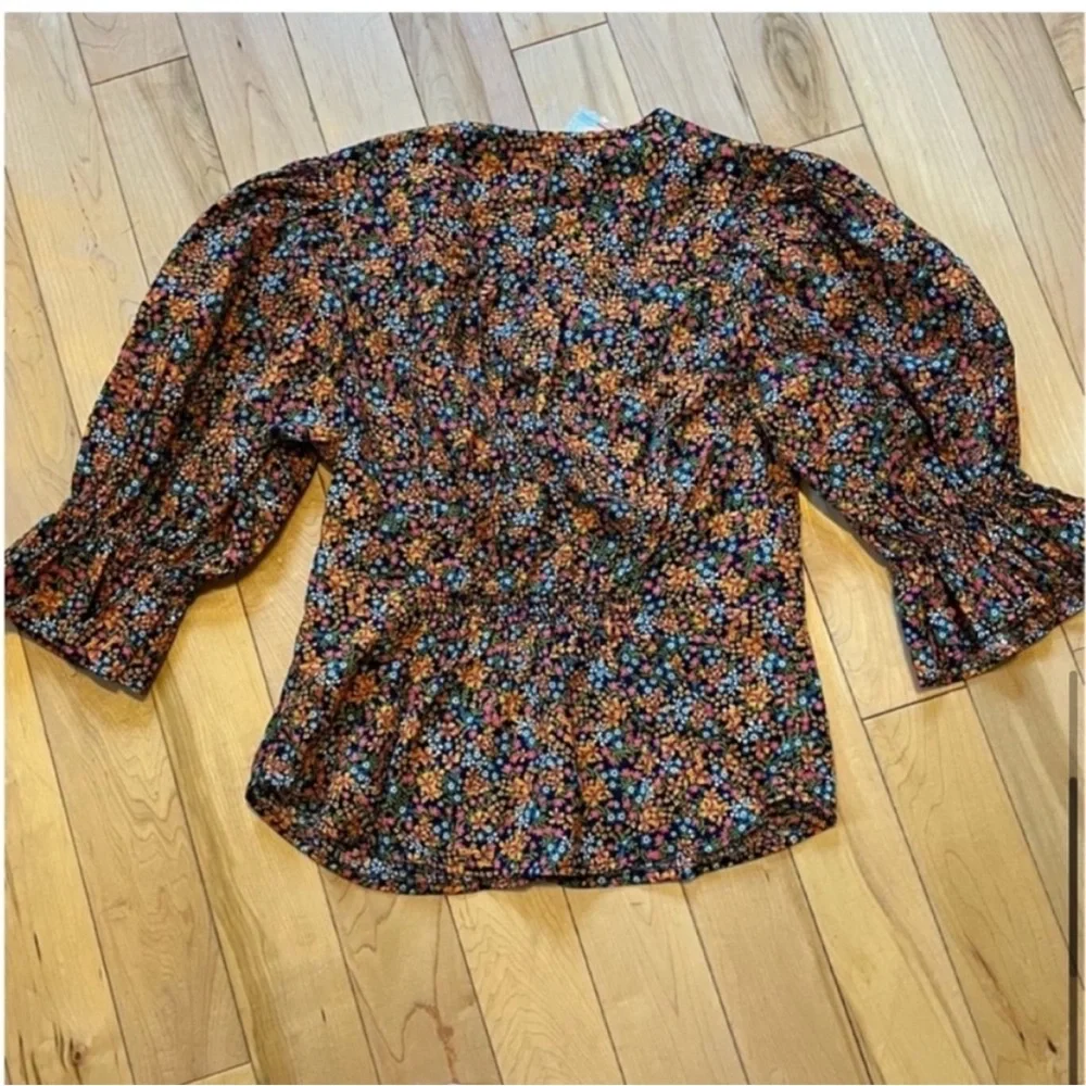 NWT Free People I Found You Printed Top in Navy Combo size medium